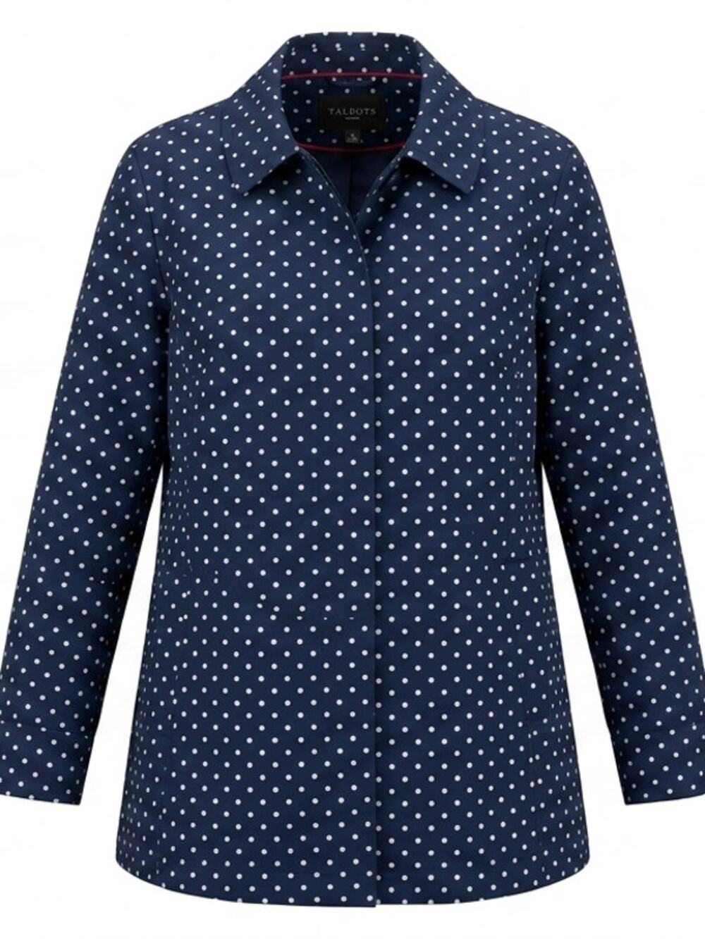 NWT Talbots Blue Polka Dot Lined Button Front Jacket Women Plus Size 22W